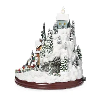 Roman 9"H Lighted Mountain Plays Music Christmas Tabletop Decor