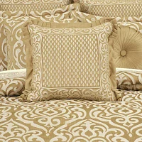 Queen Street Lagos Gold Square Embellished Square Throw Pillows