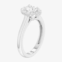 (G-H/SI1-SI2) Womens 1 CT. T.W. Lab Grown White Diamond 10K Gold Oval Halo Engagement Ring