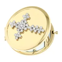 Monet Jewelry Gold Tone Cross Compact Mirror