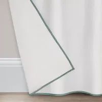 Fieldcrest Luxury Linen Border Stripe Rod Pocket Back Tab Sheer Single Curtain Panel