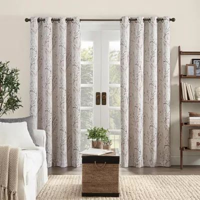 Eclipse Ambiance Botanical Grommet Top Energy Saving 100% Blackout Single Curtain Panels