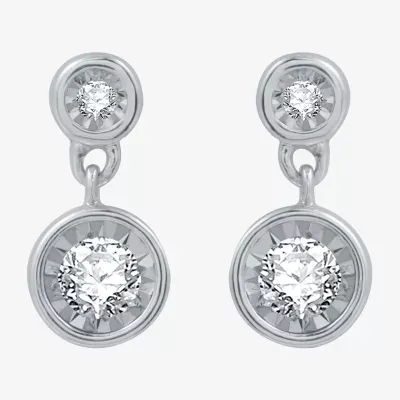 Ever Star (G / SI1-SI2) 1/8 CT. T.W. Lab Grown White Diamond Sterling Silver 10.2mm Round Stud Earrings