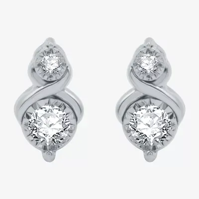 Ever Star (G / SI1-SI2) 1/8 CT. T.W. Lab Grown White Diamond Sterling Silver 8.4mm Stud Earrings