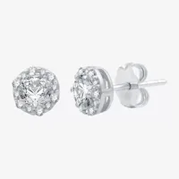 Ever Star (H-I / I1) 1 CT. T.W. Lab Grown White Diamond 10K White Gold 7.6mm Round Stud Earrings