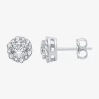 Ever Star (H-I / I1) 1 CT. T.W. Lab Grown White Diamond 10K White Gold 7.6mm Round Stud Earrings