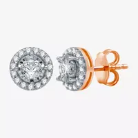 5/8 CT. T.W. Natural White Diamond 10K Rose Gold 7.9mm Round Stud Earrings