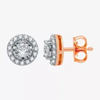 5/8 CT. T.W. Natural White Diamond 10K Rose Gold 7.9mm Round Stud Earrings