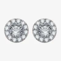 1 CT. T.W. Natural White Diamond 10K Rose Gold 10.2mm Round Stud Earrings