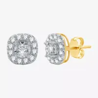 1 CT.T.W. Natural Diamond 10K Gold 9.7mm Stud Earrings