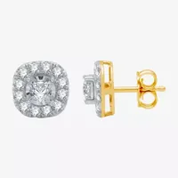 1 CT.T.W. Natural Diamond 10K Gold 9.7mm Stud Earrings