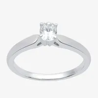 I Said Yes (H-I / Si2-I1) Womens 1/ CT. T.W. Lab Grown White Diamond Sterling Silver Oval Solitaire Engagement Ring