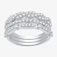 I Said Yes (H-I / I1) Womens 1 CT. T.W. Lab Grown White Diamond Sterling Silver Wedding Ring Sets