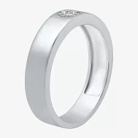 I Said Yes (H-I / I1) Mens 1/10 CT. T.W. Lab Grown White Diamond Sterling Silver Wedding Band