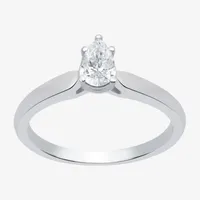 I Said Yes (H-I / Si2-I1) Womens 1/2 CT. T.W. Lab Grown White Diamond Sterling Silver Pear Solitaire Engagement Ring