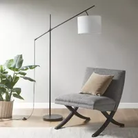 INK+IVY Keller Adjustable Arched With Drum Shade Floor Lamp