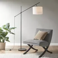 INK+IVY Keller Adjustable Arched With Drum Shade Floor Lamp