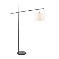 INK+IVY Keller Adjustable Arched With Drum Shade Floor Lamp