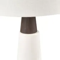 INK+IVY Tristan Triangular Ceramic and Wood Table Lamp