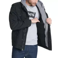 Levi's Mens Hooded Sherpa Lined Removable Hood Midweight Field Jacket