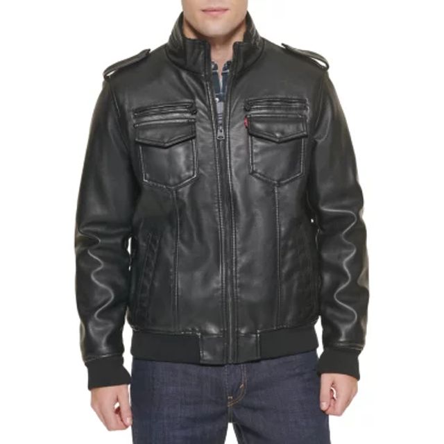 Levi's Mens Faux Leather Aviator Jacket | Plaza Las Americas