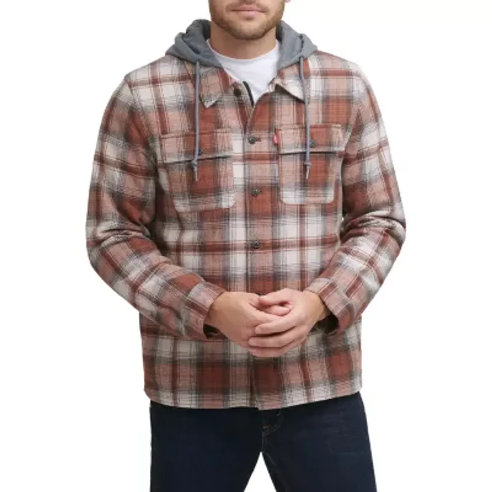 Levi's® Mens Hooded Flannel Shirt Jacket