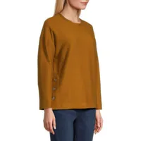 St. John's Bay Womens Round Neck Long Sleeve Tunic Top