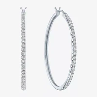 Diamond Addiction (G-H / Si2-I1) 1 CT. T.W. Lab Grown White 10K Gold Hoop Earrings