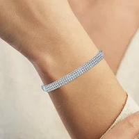 Diamond Addiction (G-H / Si2-I1) Womens 2 CT. T.W. Lab Grown White Diamond 10K White Gold Bangle Bracelet