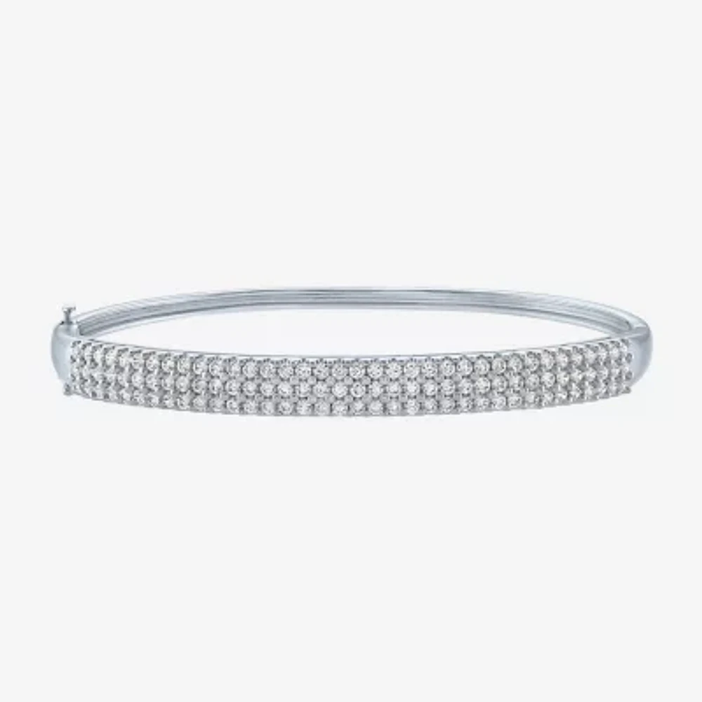 Diamond Addiction (G-H / Si2-I1) Womens 2 CT. T.W. Lab Grown White Diamond 10K White Gold Bangle Bracelet
