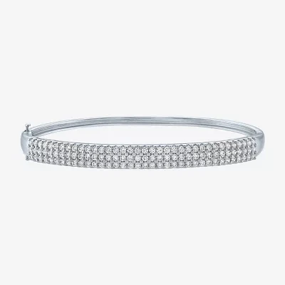Diamond Addiction (G-H / Si2-I1) Womens 2 CT. T.W. Lab Grown White Diamond 10K White Gold Bangle Bracelet