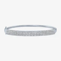 Diamond Addiction (G-H / Si2-I1) Womens 2 CT. T.W. Lab Grown White Diamond 10K White Gold Bangle Bracelet