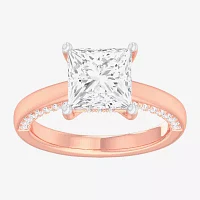 (G-H / SI1-SI2) Womens 2 1/2 CT. T.W. Lab-Grown White Diamond 14K Gold Princess Solitaire Engagement Ring