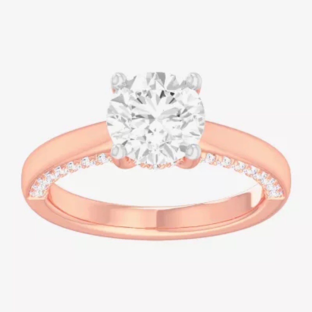 (G-H / SI1-SI2) Womens 2 1/2 CT. T.W. Lab-Grown White Diamond 14K Gold Round Solitaire Engagement Ring