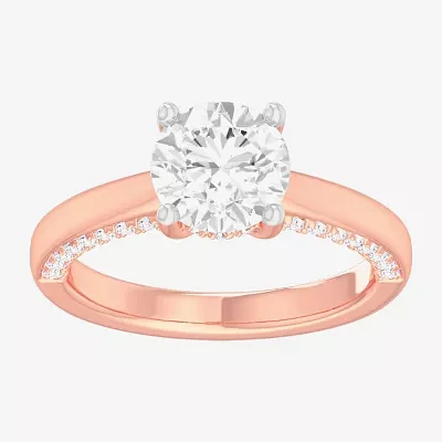 (G-H / SI1-SI2) Womens 2 1/2 CT. T.W. Lab-Grown White Diamond 14K Gold Round Solitaire Engagement Ring