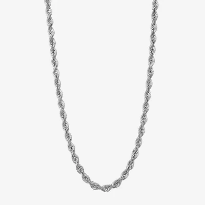 14K White Gold 18-24" 5mm Hollow Rope Chain Necklace