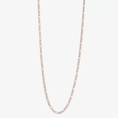 14K Rose Gold 24 Inch Hollow Figaro Chain Necklace