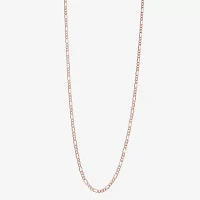 14K Rose Gold 24 Inch Hollow Figaro Chain Necklace