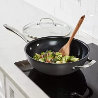 Cuisinart Green 12" With Lid 2-pc. Aluminum Hard Anodized Non-Stick Wok