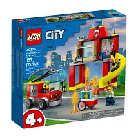 City Fire Station And Fire Truck Building Toy Set (153 Pieces)