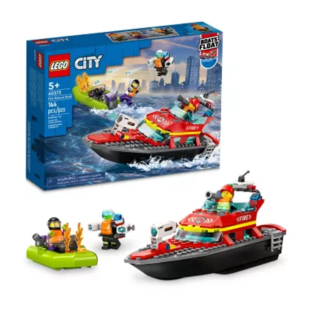 City Fire Rescue Boat Building Toy Set (144 Pieces)