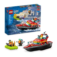 City Fire Rescue Boat Building Toy Set (144 Pieces)