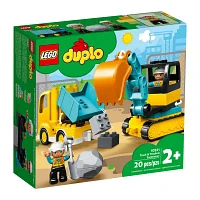 Duplo Construction Truck & Tracked Excavator Building Toy (20 Pieces)