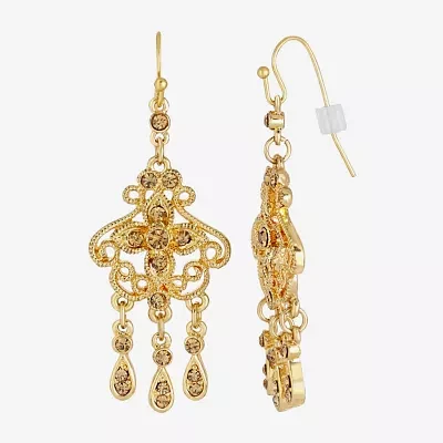 1928 Gold Tone Chandelier Earrings