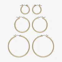 Mixit Hypoallergenic Gold Tone Hoop Pair Earring Set