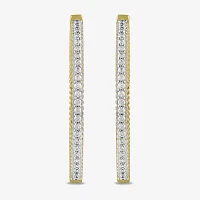 1/2 CT. T.W. Lab Grown White Diamond 14K Gold Over Silver Sterling Silver 31.9mm Hoop Earrings