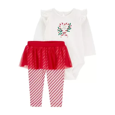 Carter's Candy Cane Baby Girls 2-pc. Pant Set