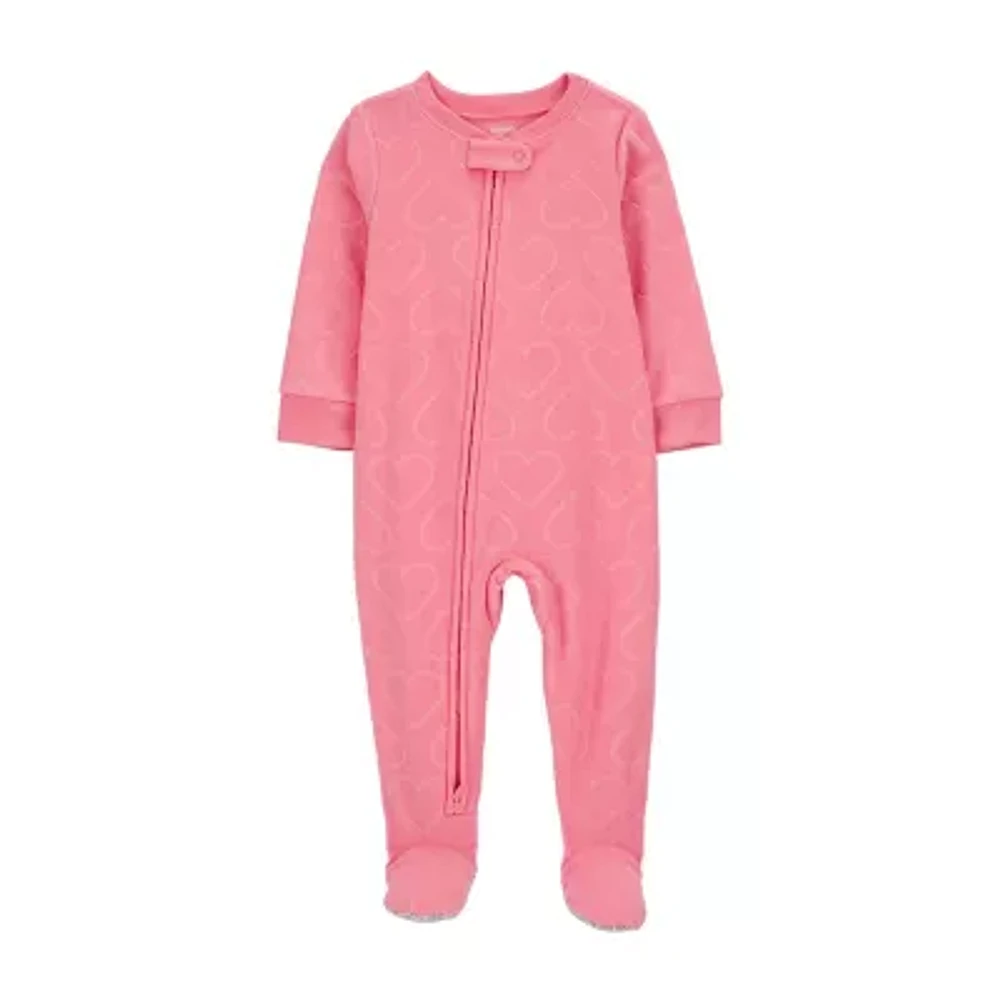 Carter's Baby Girls Footed Fleece Long Sleeve One Piece Pajama