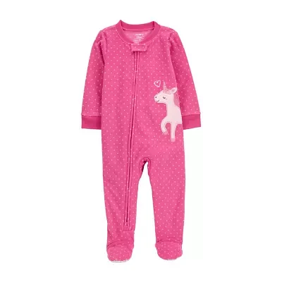 Carter's Baby Girls Footed Fleece Long Sleeve One Piece Pajama