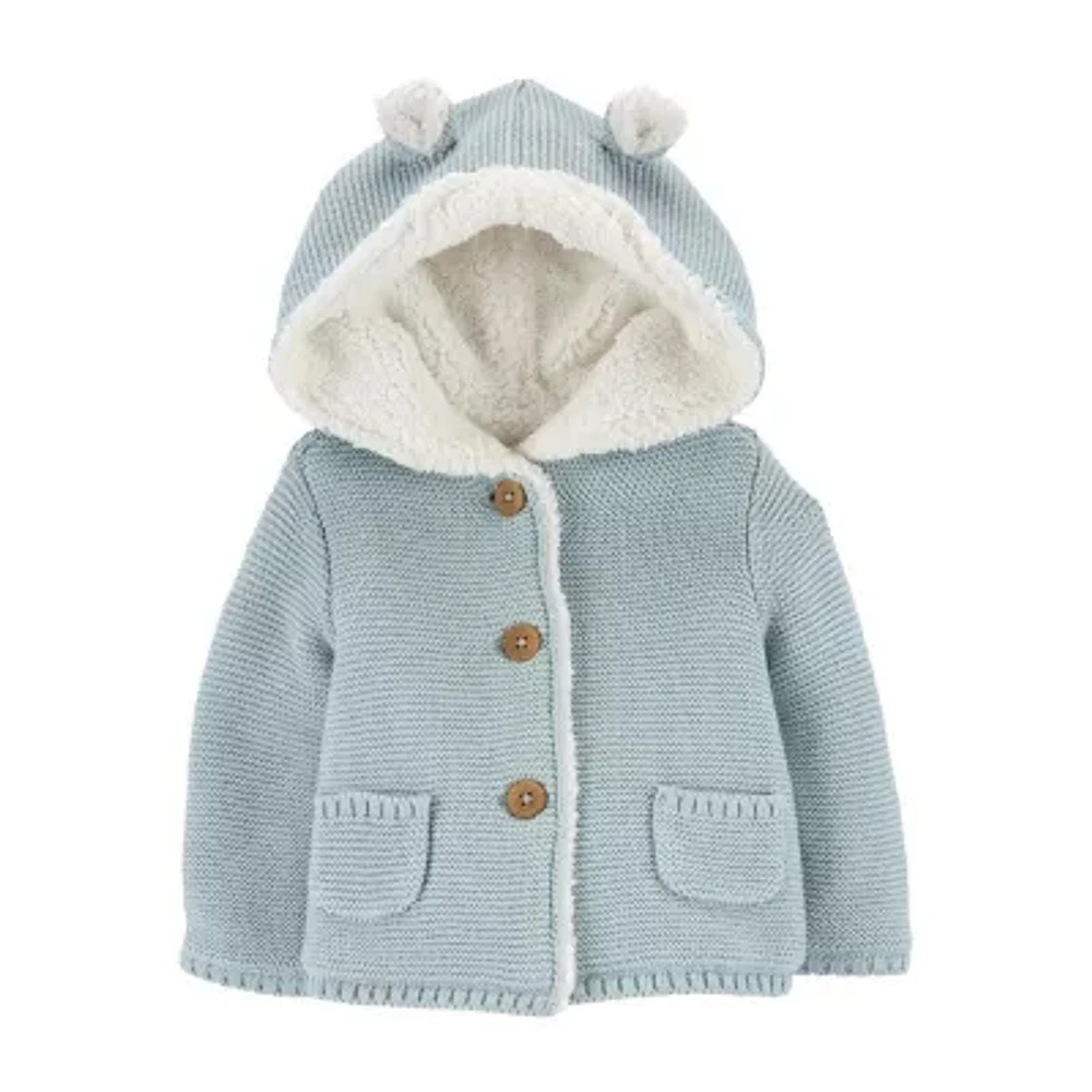 Carter's Baby Boys Hooded Long Sleeve Cardigan